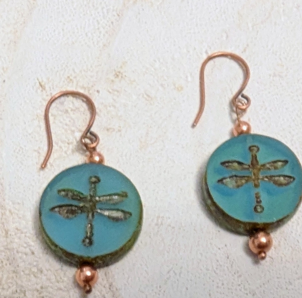 Elegant Dragonfly Blue Earrings